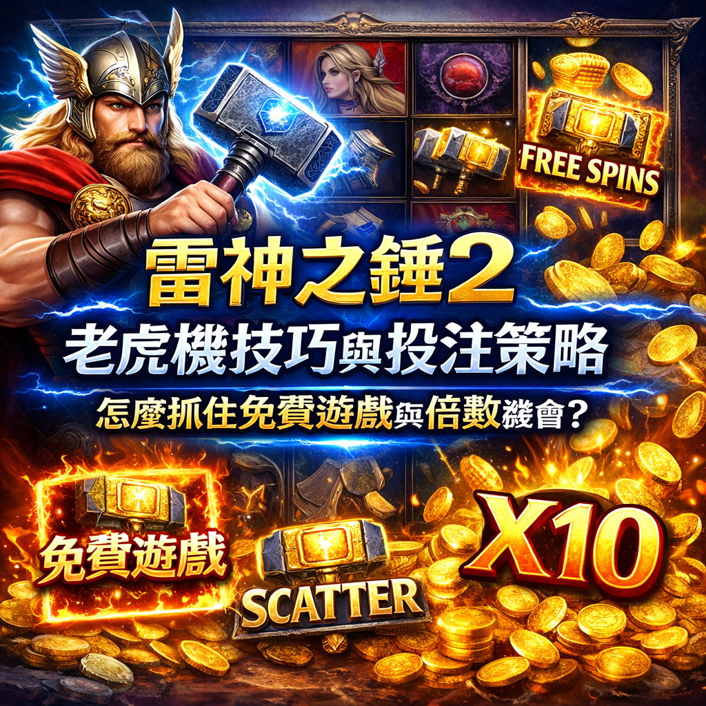 以試玩者角度實際體驗《雷神之錘2》後,可以明顯感受到這是一款高波動老虎機,玩法重點不在於頻繁中獎,而是等待免費遊戲與倍數疊加的關鍵時刻。透過多次老虎機試玩觀察,這款RSG 電子博弈遊戲在連消節奏、倍數出現時機與爆分回合上,其實存在可判斷的節奏與誤區;本篇將從試玩心得出發,分享實際觀察到的投注策略與技巧重點,幫助玩家在正式投入真錢博弈前,更理性地抓住高倍數機會。