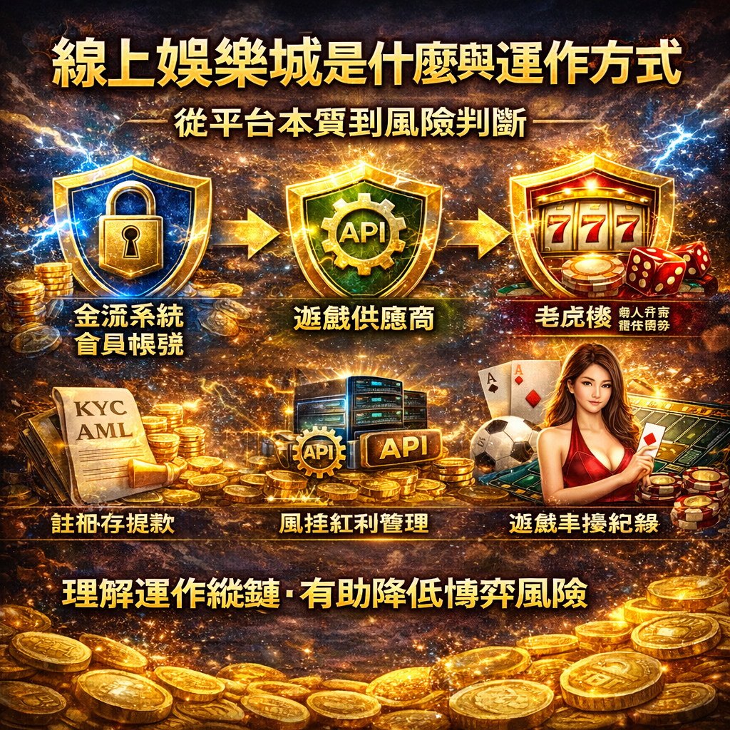 線上娛樂城本質上是一個整合金流系統、會員帳號與遊戲供應商的入口平台,讓玩家透過單一錢包遊玩老虎機、真人荷官、體育博彩與桌牌遊戲。平台本身不應介入遊戲結果,而是負責帳務同步、風控、紅利與客服管理。理解這條產業鏈,有助於玩家判斷問題責任歸屬,並降低博弈風險。